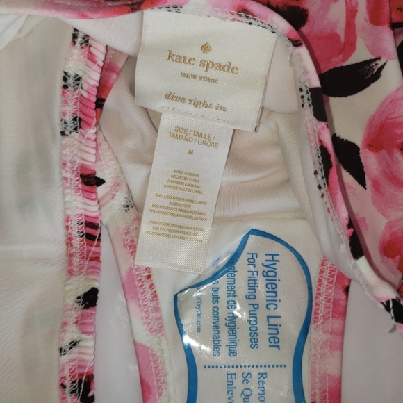 KATE SPADE New Bay Of Roses Smocked-side Swim Bottom NWT Cream Women's M πHPπ - Picture 6 of 7